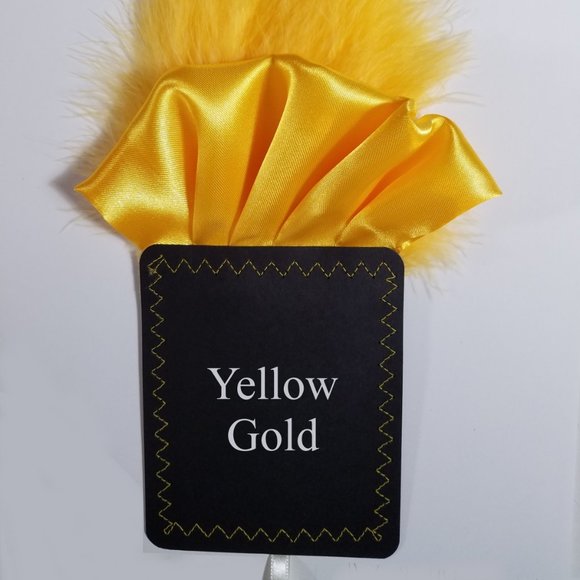New - Yellow-Gold Satin Ruffle & Feather Pocket Square Insert - Picture 7 of 7
